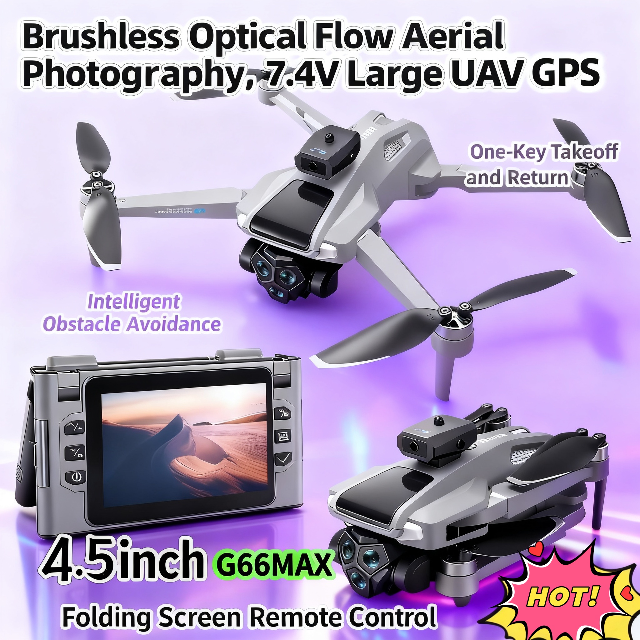 Drone Multispectral - G66 New GPS Folding Drone 4,5